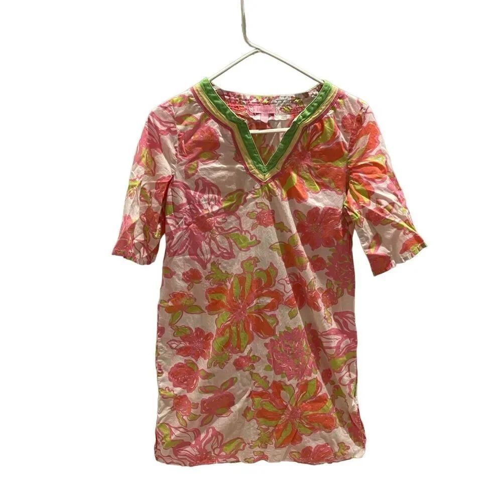 Lilly Pulitzer Split Tunic Floral Lightweight Dress Women’s Size Small